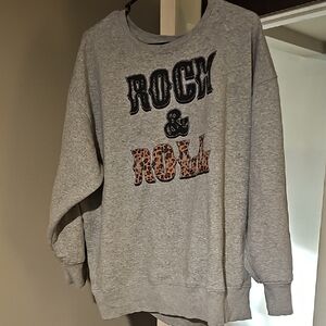 Gray Rock & Roll Women's Crew Neck Sweater